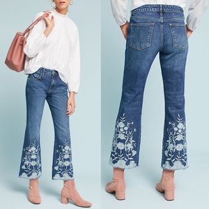 Pilcro and the Letterpress Embroidered Flare Jeans